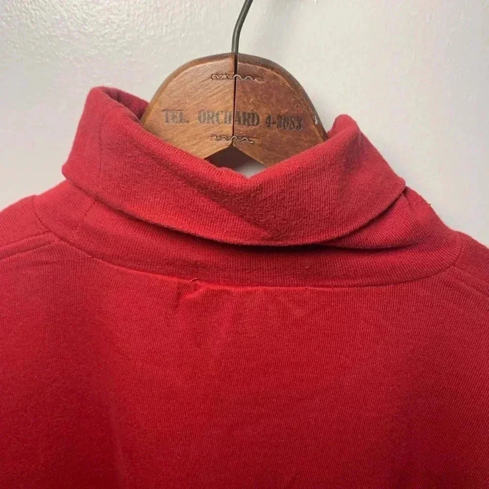 Men’s Ralph Lauren Polo Turtleneck Bear Sweater - 100% Cotton - Red Size Large - Picture 8 of 8